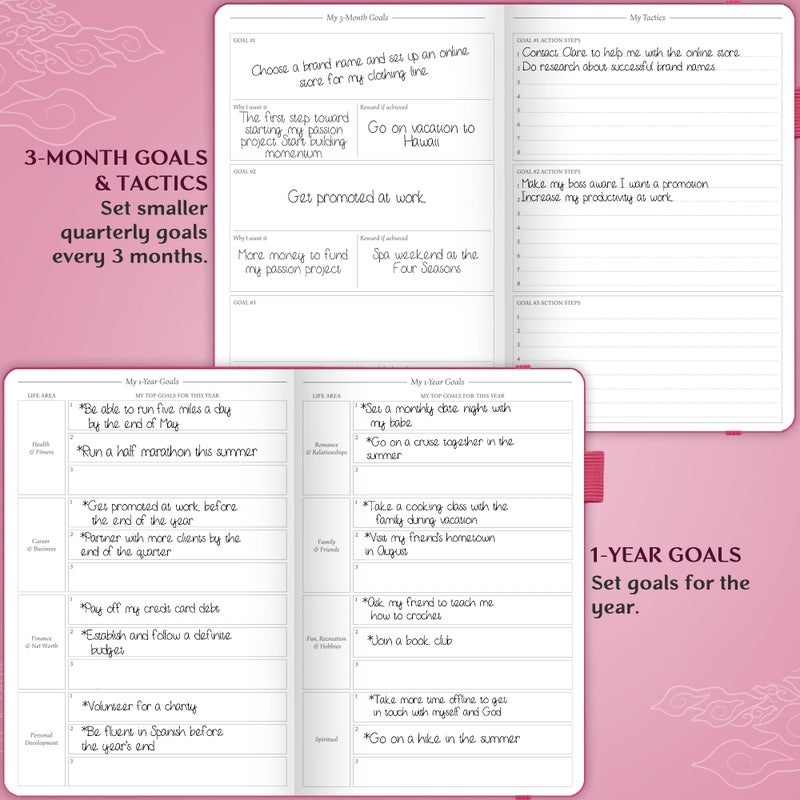 Legend Planner Hourly Schedule Edition â€“ Deluxe Weekly & Daily Organizer with Time Slots. Time Management Appointment Book Journal for Work & Personal Life, Undated, A5 Hardcover â€“ Hot Pink, Gold Foil - Image 5